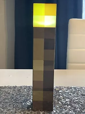 2012 ThinkGeek Minecraft Light-Up 11  Wall Torch Lamp Night Light - Works • $11.90