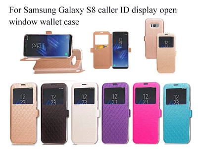 $3.85 • Buy For Samsung Galaxy S8 Screen Protector/ Caller ID Open Window Wallet Case