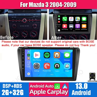 Android 13 For Mazda 3 2004-09 Car Stereo Wifi MP5 Radio Player GPS Navi CarPlay • $110.59