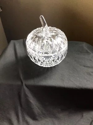 Full Lead Crystal Apple Shaped Covered Trinket Box / Candy Dish  Gorham Unmarked • $16