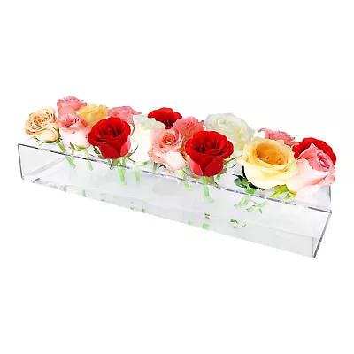 1 Pack Clear Acrylic Flower Vase Centerpiece For Dining Table15.7 Inch Recta... • $18.95