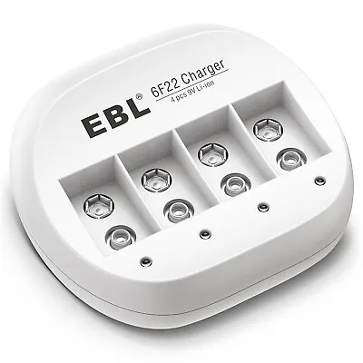 £10.99 • Buy EBL 4 Slots Smart Rechargeable Battery Charger For 9V 6F22 Li-ion Batteries NEW