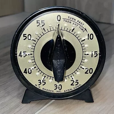 Vintage MARK-TIME Bell Kitchen Timer With Braille Dial Black/  Metal Pre-owned • $25