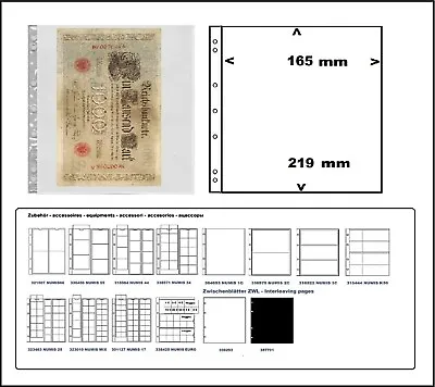 5 Lighthouse 304653 Coin Sheets Banknote Sleeves Numis 1C 1 Fold 165x219 Mm • £6.86