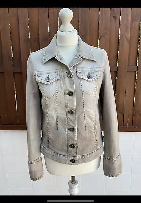 Marc Cain Womans Pale Grey Denim Jacket - Uk 14/eu42/n4 - Cost €325 - Worn Twice • £19.99