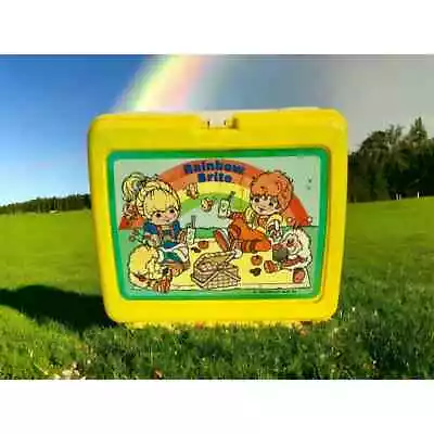 Rainbow Brite 1980s Vintage Thermos Lunchbox-Yellow Hallmark-No Thermos Included • $39.88