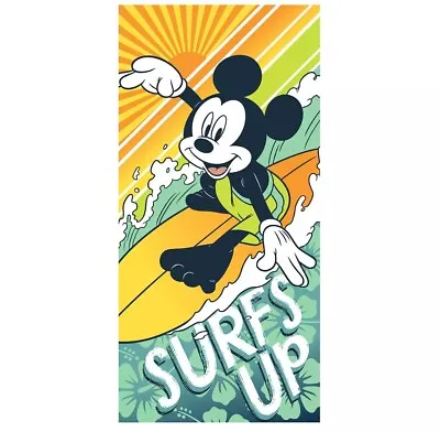 New Disney Mickey Mouse Surf's Up The Big One Kids Beach Towel 28  X 58  Kohl's • $9.99