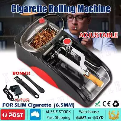 6.5mm Ultra Slim Cigarette Automatic Machine Tobacco Rolling Maker Roller AU/OZ • $19.45