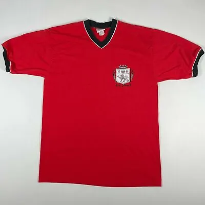 $21.95 • Buy Rod Stewart Ringer T-Shirt Red Short Sleeve V-Neck Men's Large Made In USA