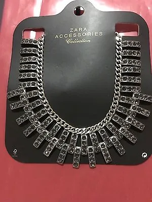 Zara Bnwt Silver Crystal Statement Necklace Ref. 1690/010 • $15