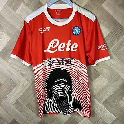 Maradona Napoli Football Shirt 2021/22 Replica Size Large Red • £39.99