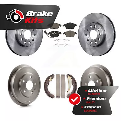 Front Rear Disc Brake Rotors Ceramic Pad Drum Kit For 2011-2012 Volkswagen Jetta • $187.93