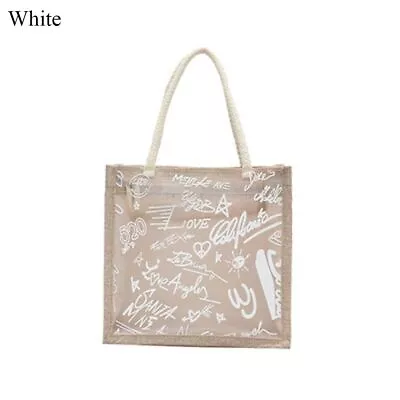 Clear Small Tote Bag Plastic Shoulder Bag Fashion Jelly Purse  Beach • $13.97