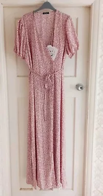 Nasty Gal Plus Size 20 Floral Nude Pink Maxi Dress Rrp £45 Pre-Loved  • £14.99