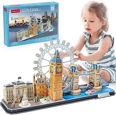 CubicFun 3D Puzzles UK London Bridge Big Ben City Skyline Jigsaw Puzzle For • £29.58