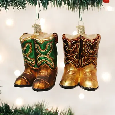 Brown Cowboy Boots Old World Christmas Ornament • $21.95
