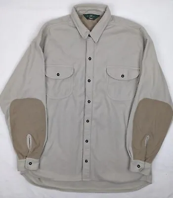 Vintage Orvis Jacket Fleece Tan Button Up Shirt Long Sleeve USA Made Mens Medium • $34.99