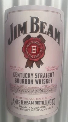 $75 • Buy Jim Beam Curved Metal Sign Half Can Embossed Raised Lettering