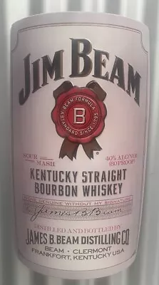 Jim Beam Curved Metal Sign Half Can Embossed Raised Lettering • $75