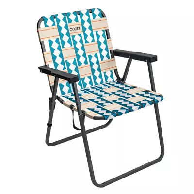 Quest Cocomo 79cm Foldable Beach Mid Chair W/ Armrests Outdoor Camping/Picnic • $55.80