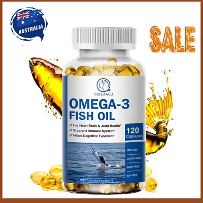 Omega 3 Fish Oil Capsules Triple Strength EPA & DHA Burp-Less 120 Sofgels • $21.88