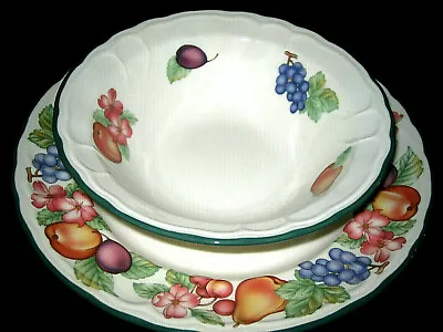  Noritake Epoch MARKET DAY Vegetable Bowl & Round Platter Chop Plate EXCELLENT • $19.49