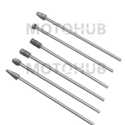 6pcs Rotary File Cut Burr 1/4  Carbide Burs Metal Marble Jade Bone Drill Bit Set • $22.96