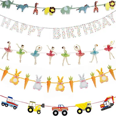 KIDS PARTY BANNER BUNTING GARLAND Birthday Christmas Easter Home Garden Décor • £3.90