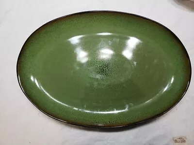 GABBAY Fusion Wasabi Green/Black Large Oval Serving Platter 15.75  Lightly Used. • $42