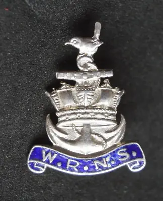 £32 • Buy Sterling Silver Enamel WRNS Wrens Lapel Pin Badge Brooch