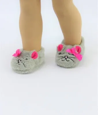 Adorable Gray Mouse Slippers For American Girl Doll & 18  Dolls KNC Too!    • $5.99