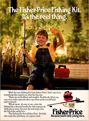 Fisher Price Fishing Kit-It's The Reel Thing-Vintage Print Ad • $8