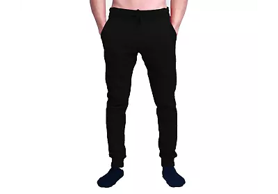 Mens Fleece Jogger Sweatpants With Front Back Pockets Slim Fit Warm Gym • $18.99