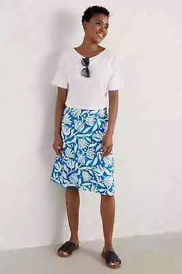 Seasalt Women's Skirt - Blue Paint Pot Organic Cotton Skirt - Regular - Cut Pape • £18.38