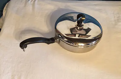 Vtg Farberware Aluminum Clad Stainless Steel Small Saute Pan W/Lid 7  Diameter • $24.99