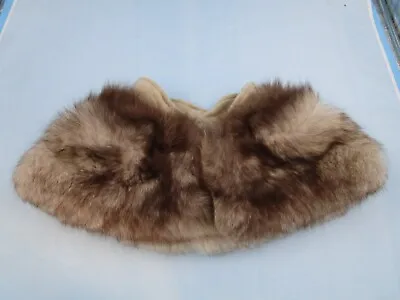 Vintage  Fox Fur Collar - 1950's Era - Wool Felt Lined Hook & Loop Closure • $27.97