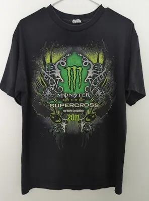 Monster Energy Supercross 2011 FIM World Championship Motorcross T-Shirt Size L • $34.64