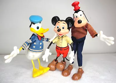 3 Vintage Rare Marx Disney 6  Mickey Mouse  Goofy  Donald Duck 1960's • $95