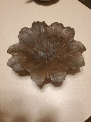 $19.99 • Buy VINTAGE BRASS 1940 Virginia Metalcrafters MAYAPPLE LEAF VA VMC Bowl Ashtray 7 