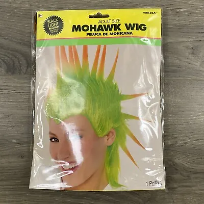 $12.74 • Buy GREEN MOHAWK WIG Cosplay TAILGATING Costume Football Spiky Hair Adults Sports