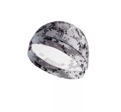 Digital Grey Camouflage Moisture Wicking Beanie Stocking Cap Hat Hunting Helmet • $8.96