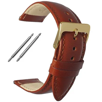Italian Nappa Calf Leather Padded Watch Strap Black Brown Tan Size 12mm - 20mm • £9.79