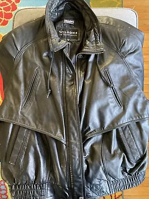 Wilsons Thinsulate Black Leather Jacket Mens XL • $9.99