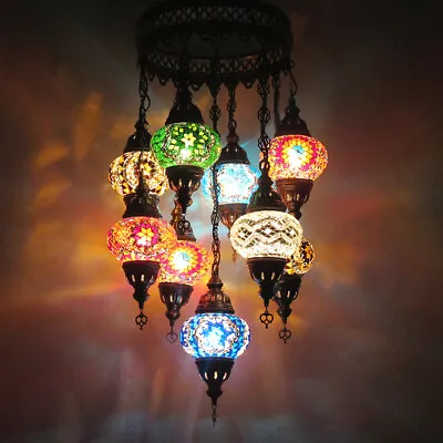 Ceiling Mosaic Lamp 9 Ball Moroccon Lamps  Mosaic Lamp • $149.90