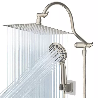 All Metal Rain Shower Head With HandheldHigh Pressure Dual Shower Head Combo • $69.99