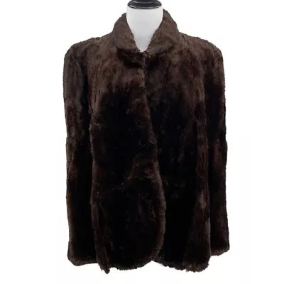 Davidson's Indiana Vintage Real Fur Poncho Coat Jacket Womens Size OS Brown Cape • $95.99