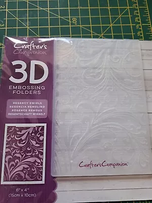 Crafters Companion 3D Embossing Folder 6x4  Regency Swirls • £4