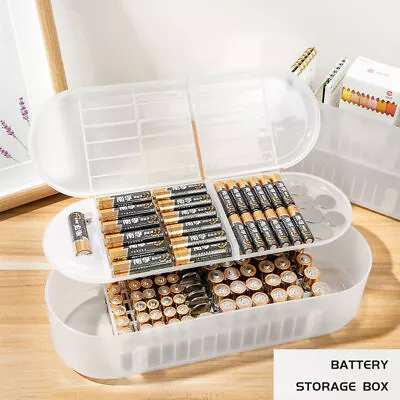 Portable Battery Organizer Storage Case Box Holder AA AAA Buttoncell With Tester • $19.99