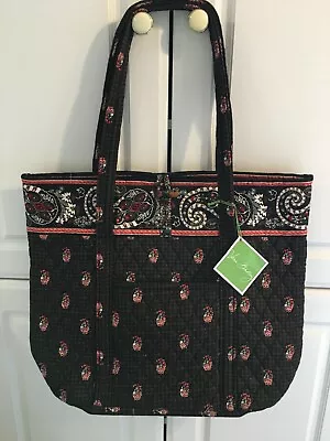 Vera Bradley   VERA  Bag Tote Extra Large Shopper HOUNDSTOOTH BROWN NWT RETIRED • $68.95