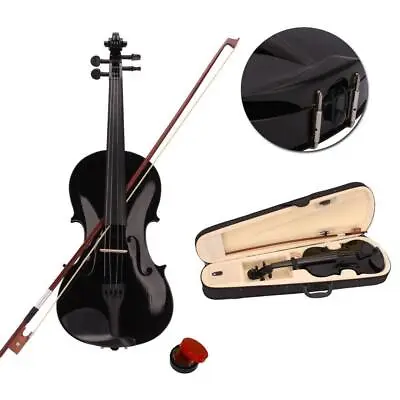 New Children 3/4 Size Acoustic Violin Fiddle With Case Bow Black Color • $48.58